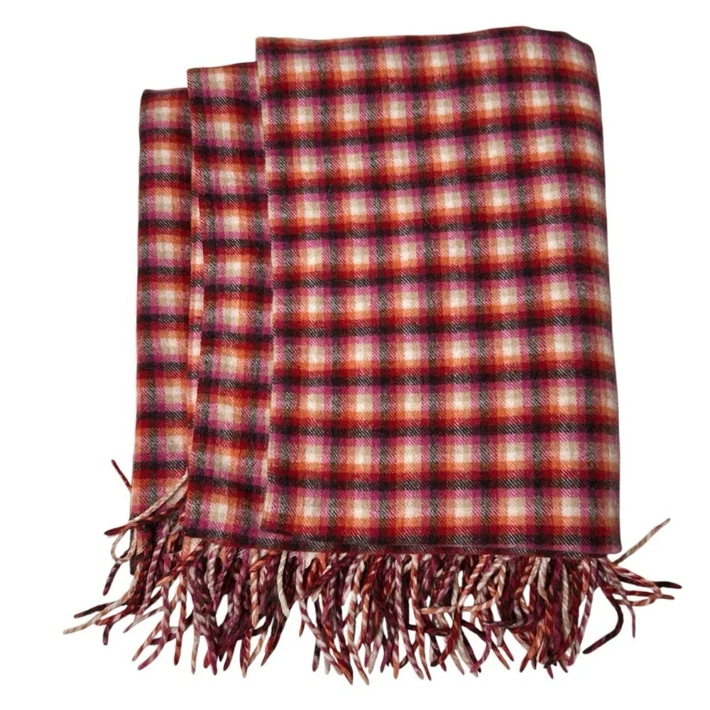 Roca Home Blanket Lambswool 50 X 67 Plaid Throw Stadium Picnic Car Cabin Red